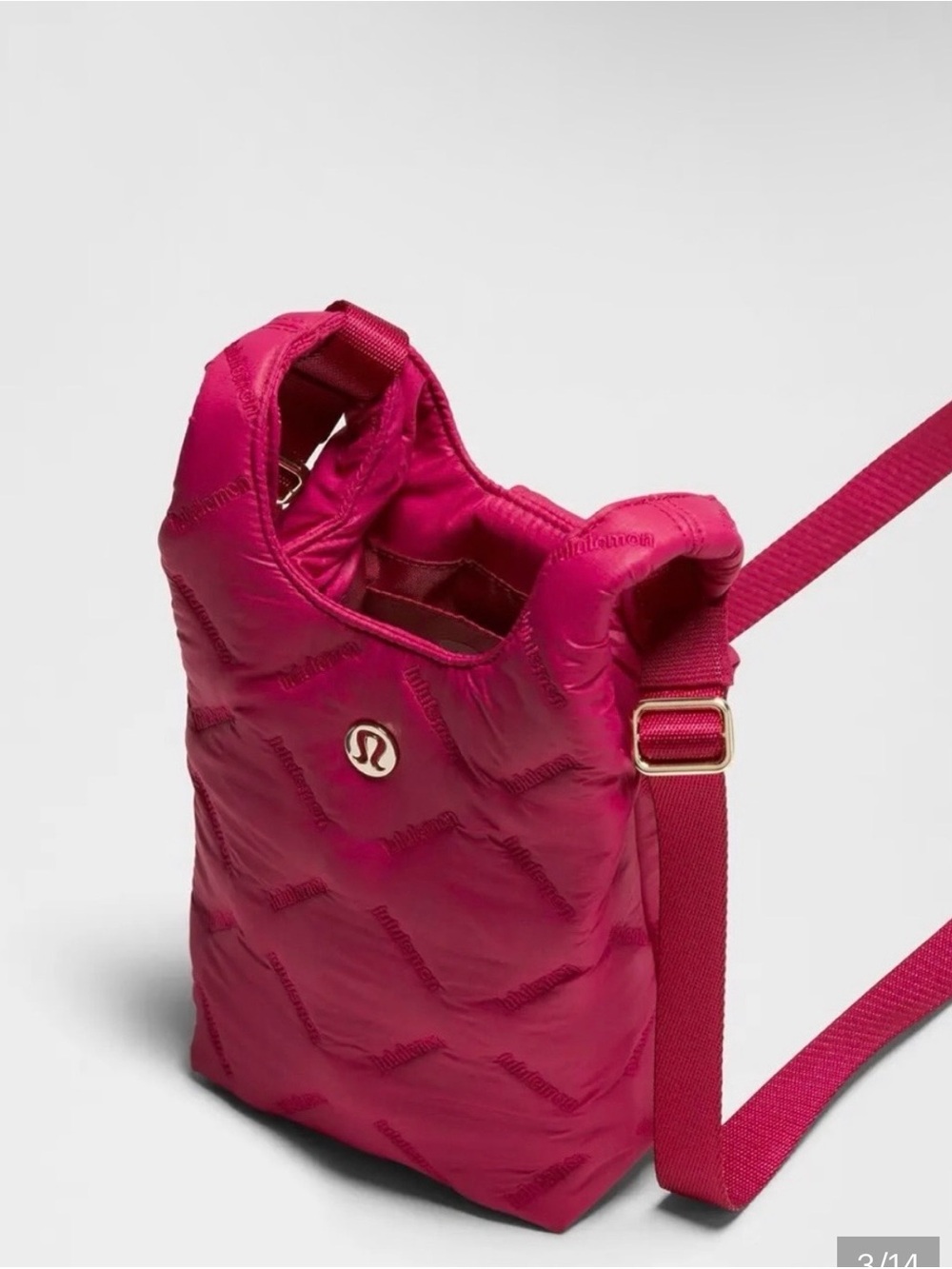 lululemon athletica  Quilted Pleasures Phone Crossbody Shoulder Bag Berry Color - Picture 3 of 5